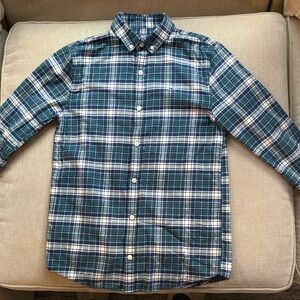 Vineyard Vines Blue and Green Plaid Flannel Shirt